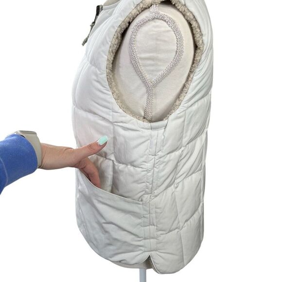 REI Cooperative Women's Reversible Quilted Puffer Vest Goose Down Cream Size S - Picture 7 of 12
